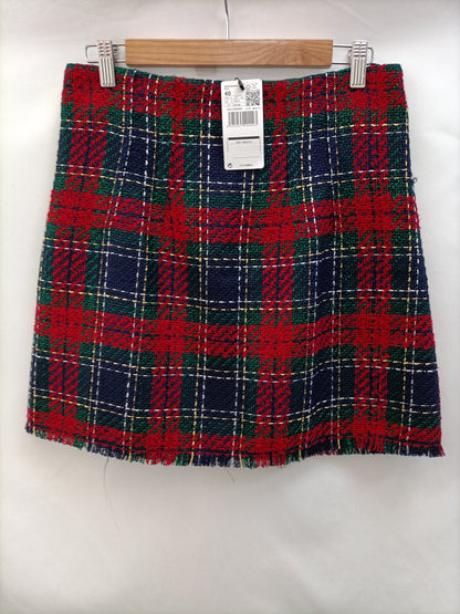 MANGO. Falda tweed cuadros T.40