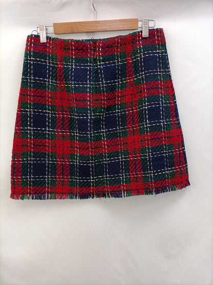 MANGO. Falda tweed cuadros T.40