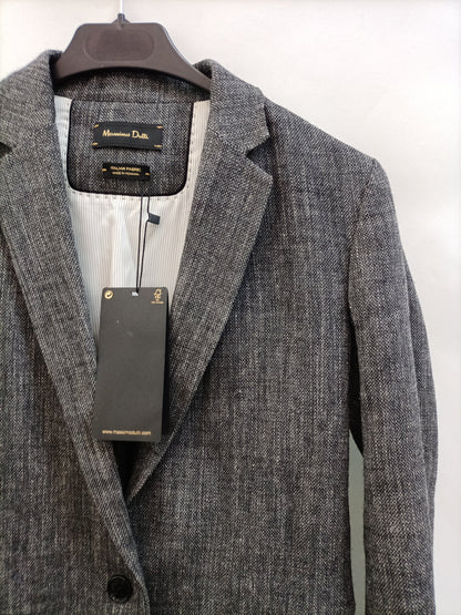 MASSIMO DUTTI. Blazer jaspeado gris T.36