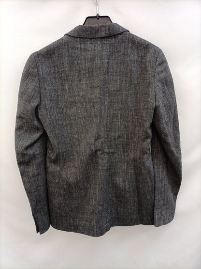 MASSIMO DUTTI. Blazer jaspeado gris T.36