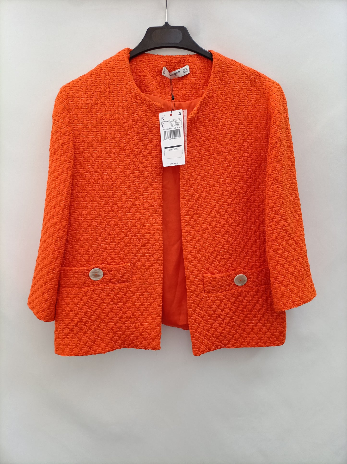 MANGO. Orange Ts tweed jacket