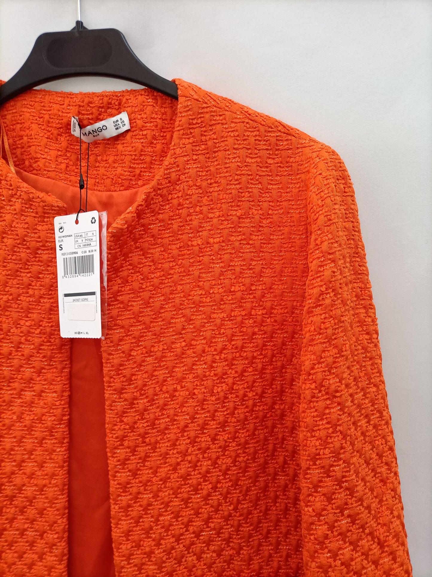 MANGO. Orange Ts tweed jacket