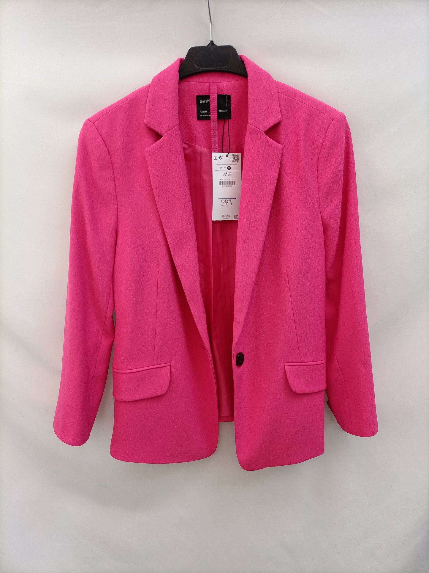 BERSHKA. Blazer fluida rosa T.m