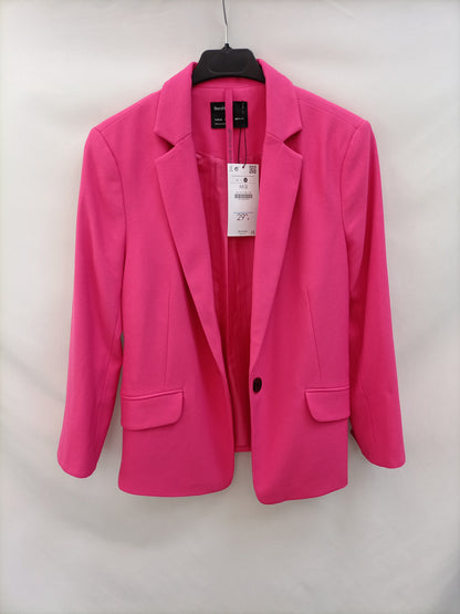BERSHKA. Blazer fluida rosa T.m