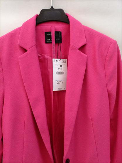 BERSHKA. Blazer fluida rosa T.m