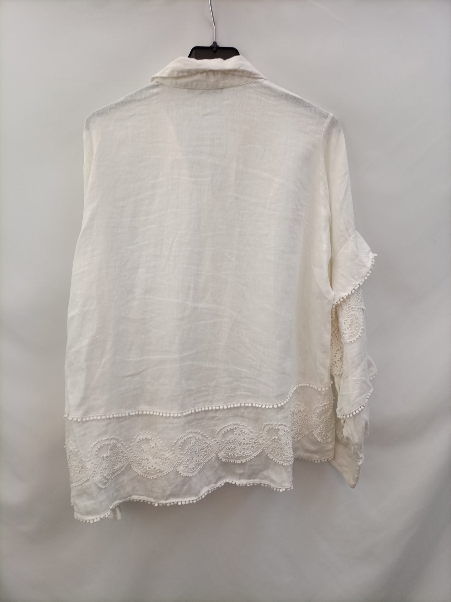 UTERQÜE.Blusa blanca lino T.s