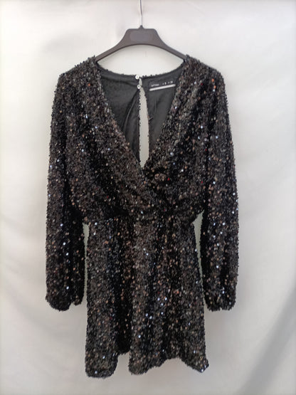 MARKET.LEFTIES.Vestido negro lentejuelas T.s