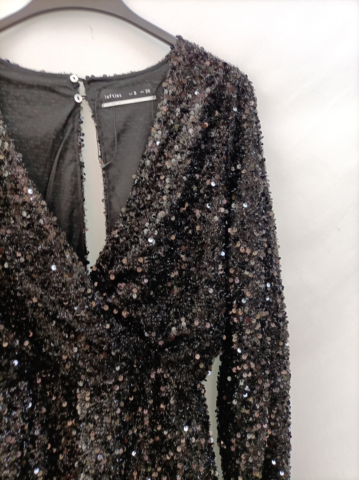 MARKET.LEFTIES.Vestido negro lentejuelas T.s