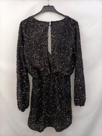 MARKET.LEFTIES.Vestido negro lentejuelas T.s