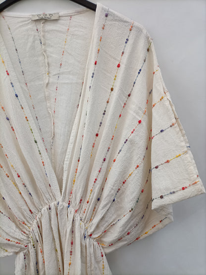 OTRAS.Vestido midi bordado TU