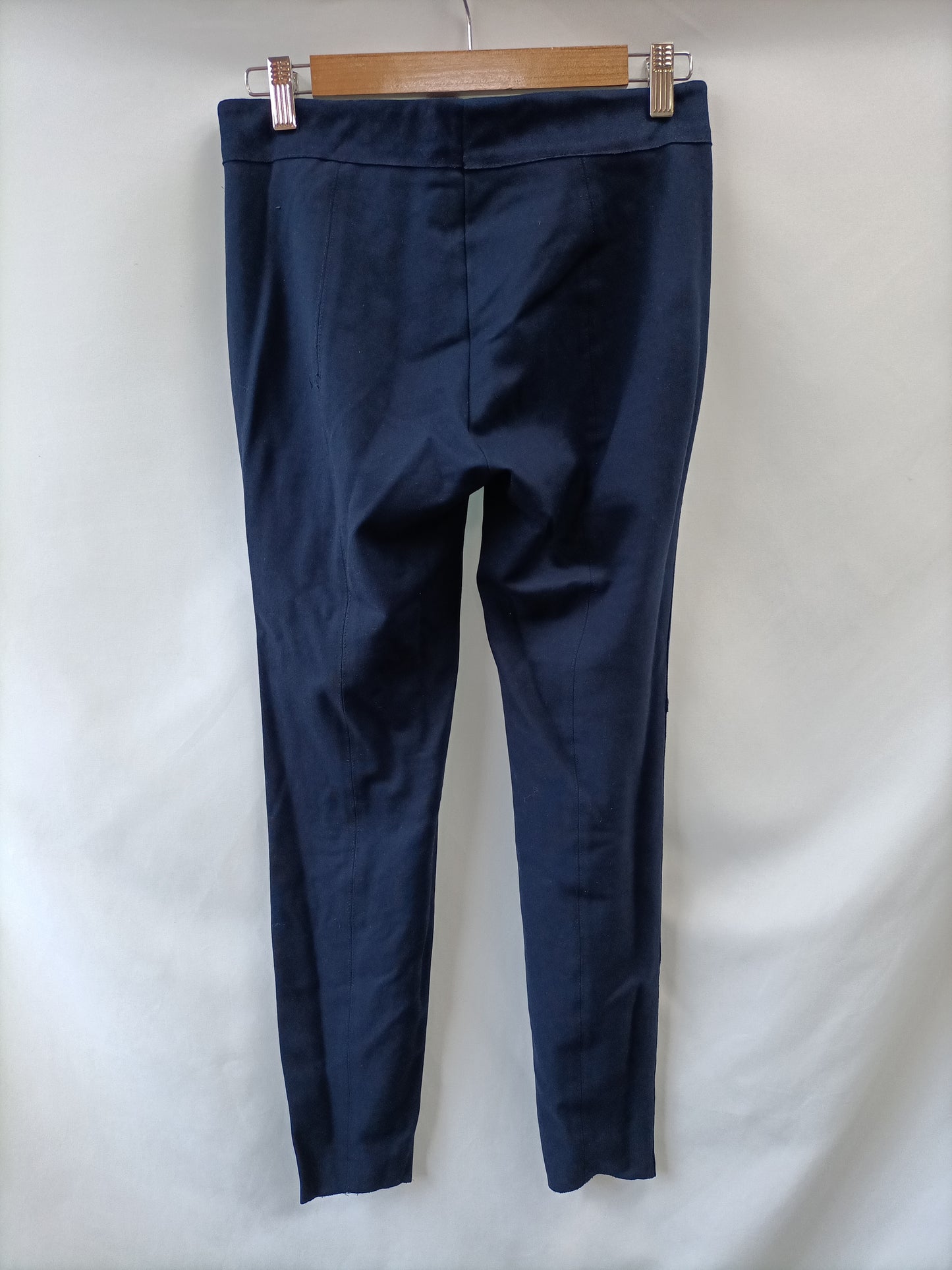 ZARA. Pantalon azul doble textura antlina T.s