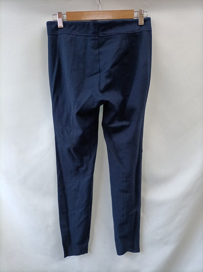 ZARA. Pantalon azul doble textura antlina T.s