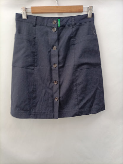 BENETTON.Denim skirt with buttons S.38