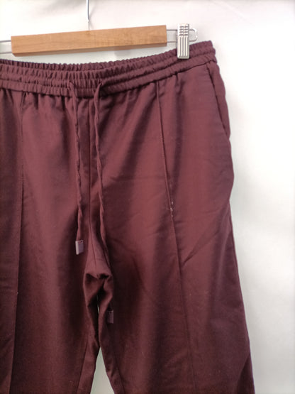 MANGO. Pantalón burdeos T.m