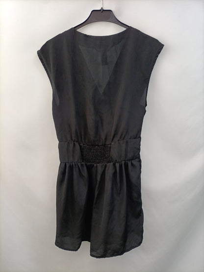 H&amp;M. Black satin jumpsuit size 34