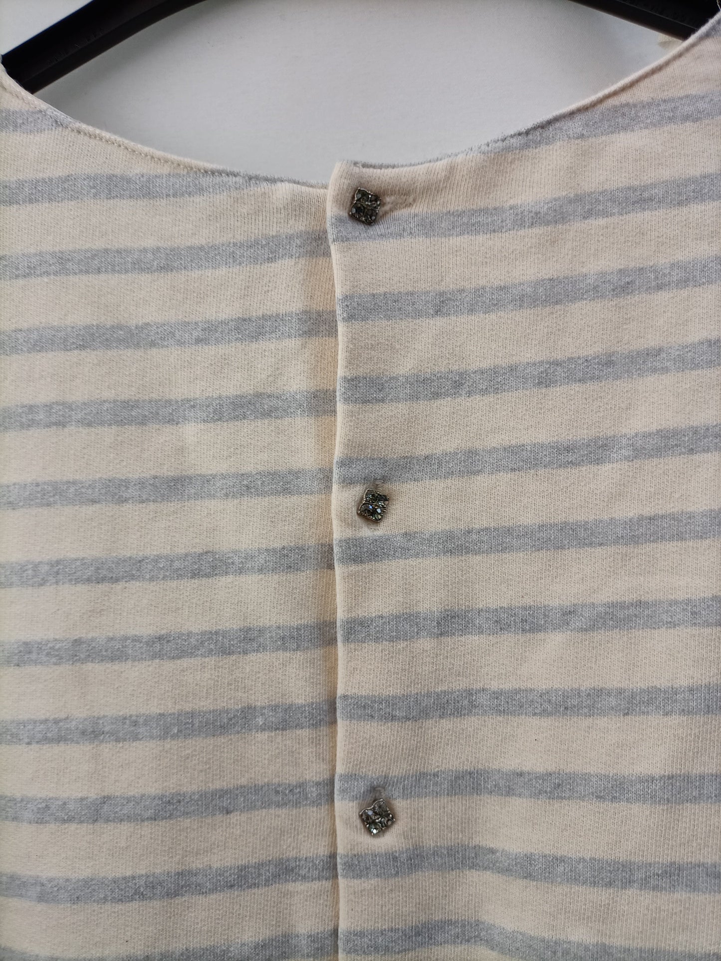 MarketZARA. Top rayas beige y celeste T.m