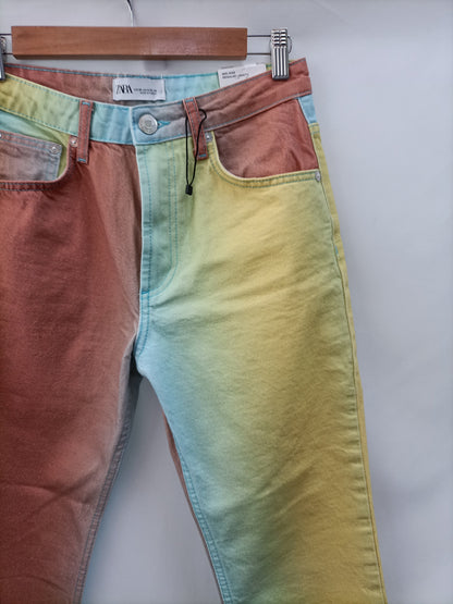 ZARA.Pantalones tie dye T.36