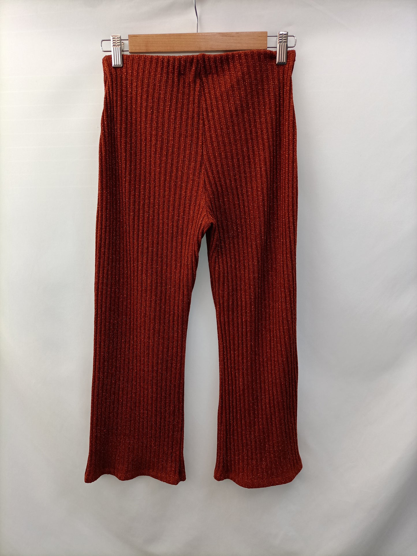 ZARA.Pantalones teja hilos brillantes T.M