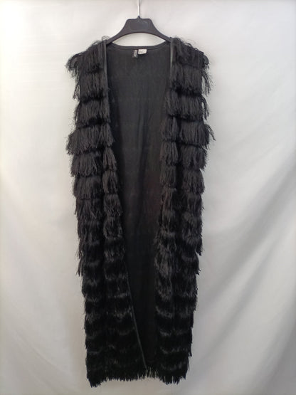 H&M.Chaleco largo flecos T.XS (tara)