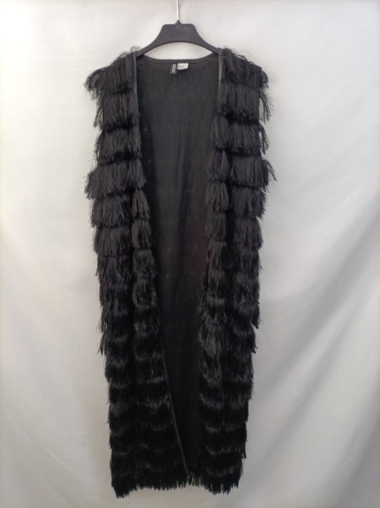 H&M.Chaleco largo flecos T.XS (tara)