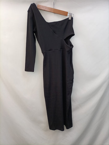 ZARA.Vestido asimétrico abertura T.s