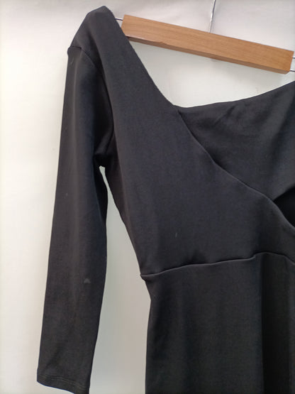 ZARA.Vestido asimétrico abertura T.s