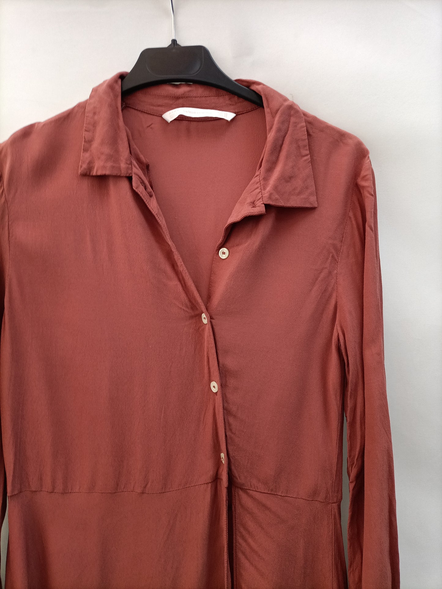 ZARA. Blusa rosa apagado T.xs