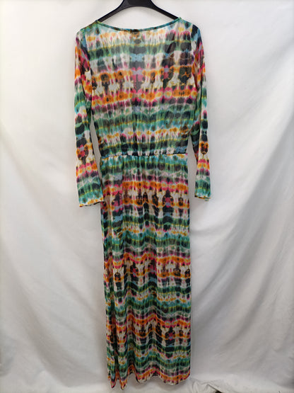 ZARA.Vestido largo transparente tie dye T.s