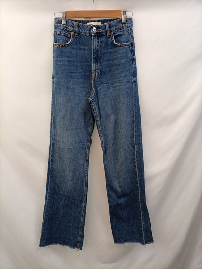 ZARA.Jeans rectos anchos T.34