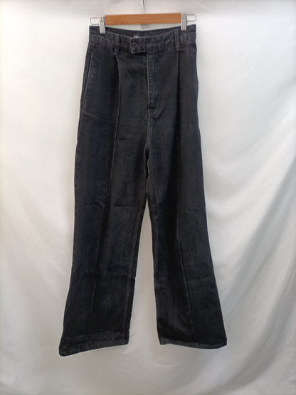 ZARA.Pantalones anchos negros T.34