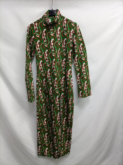 ZARA.Vestido largo recto estampado T.xs