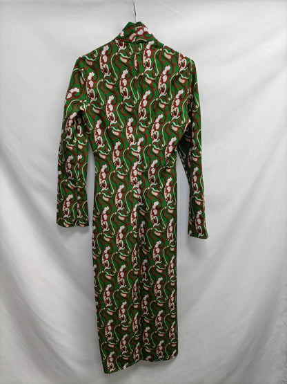 ZARA.Vestido largo recto estampado T.xs