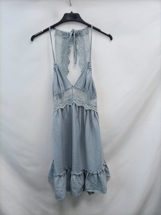 OTRAS.Top azul encaje TU (M)