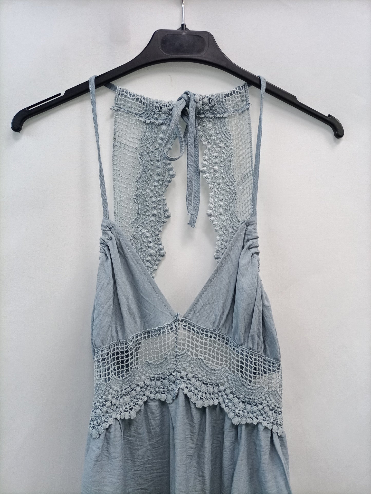 OTRAS.Top azul encaje TU (M)