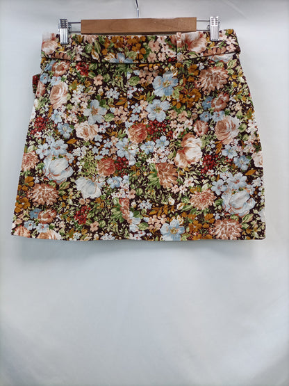 ZARA.Falda corta estampada T.L