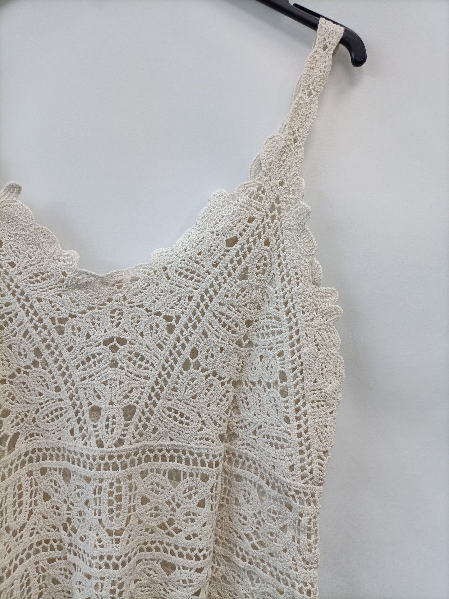 OTRAS.Top beige croché TU (S/M)