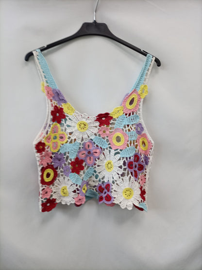 OTRAS.Top croché multicolor TU (S/M)