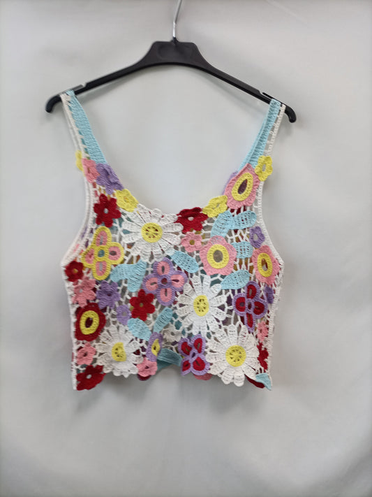 OTRAS.Top croché multicolor TU (S/M)
