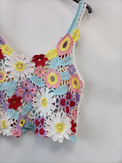 OTRAS.Top croché multicolor TU (S/M)