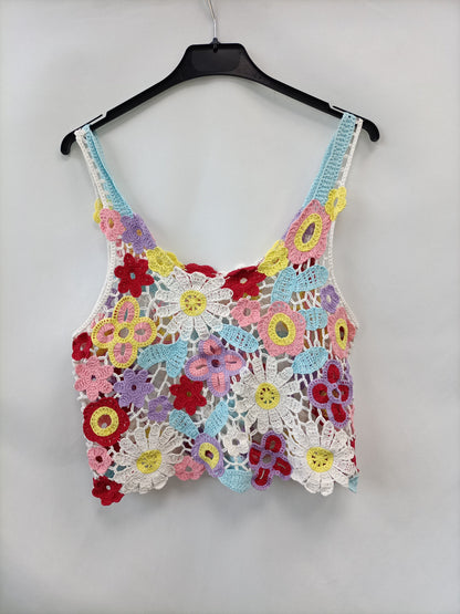OTRAS.Top croché multicolor TU (S/M)