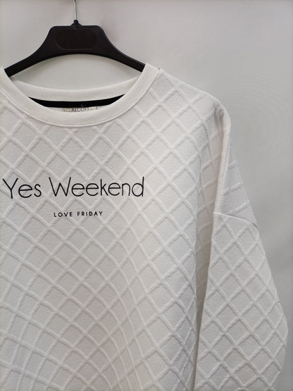 ALCOTT. Sudadera blanca T.xl (m/l)