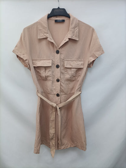 BERSHKA.Mono corto beige T.S