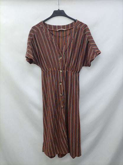 PULL&BEAR.Vestido midi rayas T.xs