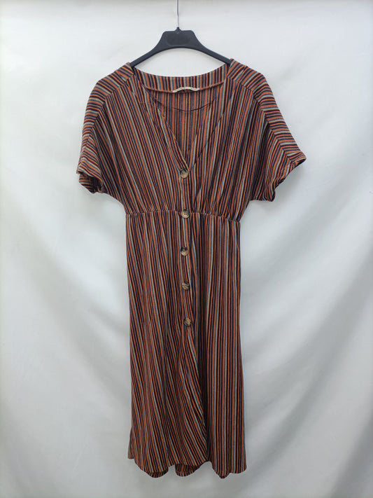 PULL&BEAR.Vestido midi rayas T.xs