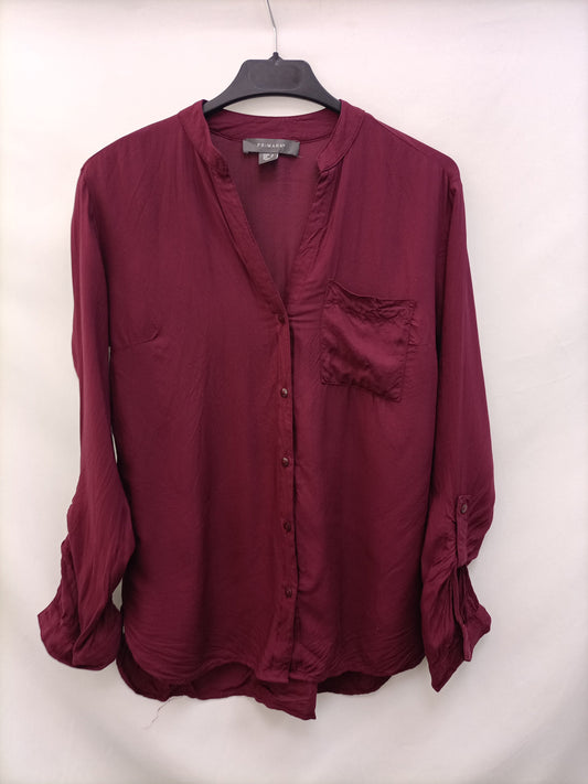 PRIMARK.Blusa clásica burdeos T.36