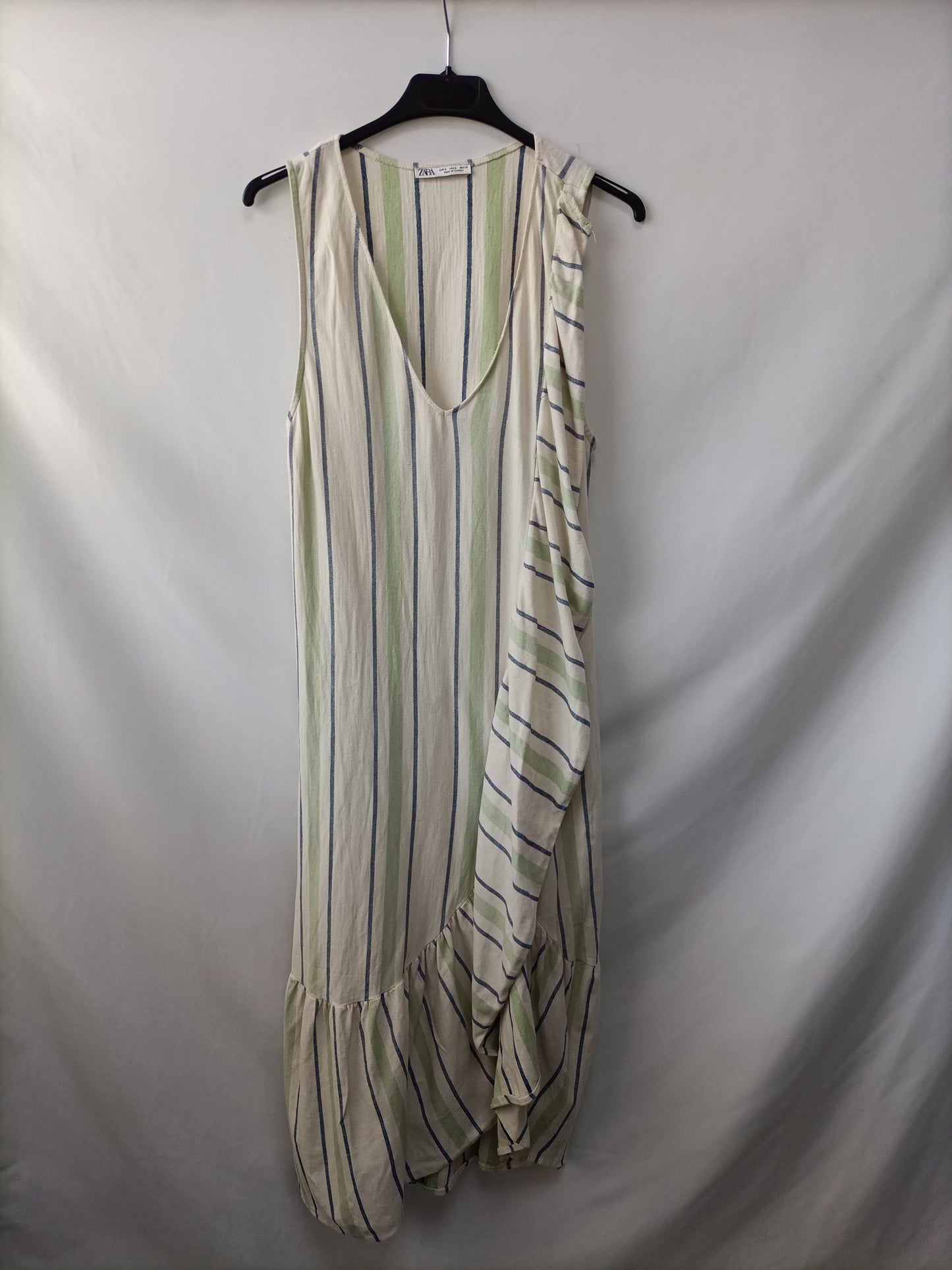 ZARA. Vestido Beige rayas T.s