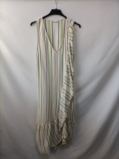 ZARA. Vestido Beige rayas T.s