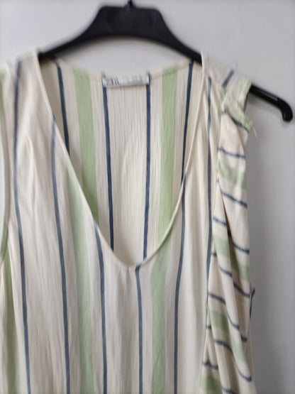 ZARA. Vestido Beige rayas T.s