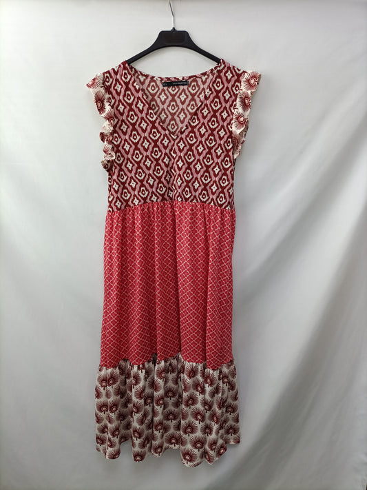 SFERA. Vestido largo estampado T.s