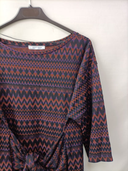 ZARA. Vestido étnico lazada T.s